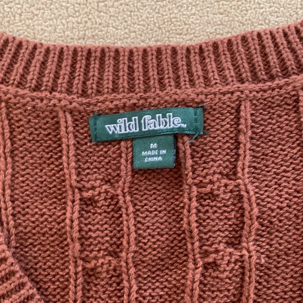 Wild Fable Women's V-Neck Cable Knit Sweater Vest - Brown - Picture 2 of 7